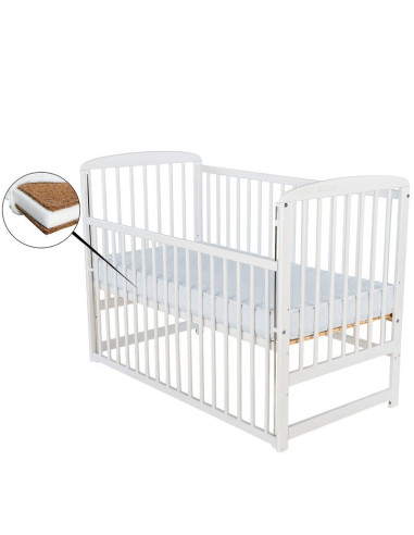 BN-BOOLA10CM03AL,Babyneeds - Patut din lemn Ola 120x60 cm, Cu laterala culisanta, Din lemn de pin, Stabil si rezistent, Inaltime