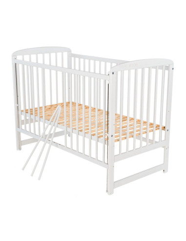 BN-BOOLA10CM03AL,Babyneeds - Patut din lemn Ola 120x60 cm, Cu laterala culisanta, Din lemn de pin, Stabil si rezistent, Inaltime