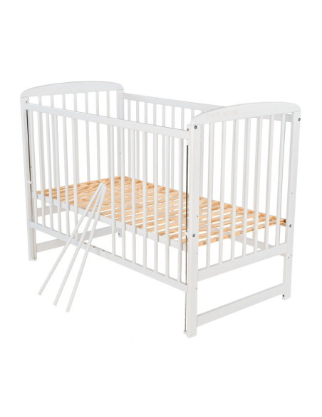 BN-BOOLA10CM03AL,Babyneeds - Patut din lemn Ola 120x60 cm, Cu laterala culisanta, Din lemn de pin, Stabil si rezistent, Inaltime