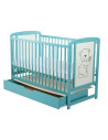 BN-BOTIM02MIN,BabyNeeds - Patut din lemn Timmi 120x60 cm, Cu sertar cu capac, Din lemn de pin si mdf, Stabil si rezistent, Inalt