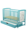 BN-BOTIM02MIN,BabyNeeds - Patut din lemn Timmi 120x60 cm, Cu sertar cu capac, Din lemn de pin si mdf, Stabil si rezistent, Inalt