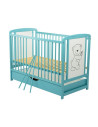 BN-BOTIM02MIN,BabyNeeds - Patut din lemn Timmi 120x60 cm, Cu sertar cu capac, Din lemn de pin si mdf, Stabil si rezistent, Inalt
