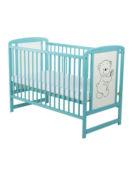 BN-BOTIM10CM03MIN,BabyNeeds - Patut din lemn Timmi 120x60 cm, Cu laterala culisanta, Din lemn de pin si mdf, Stabil si rezistent
