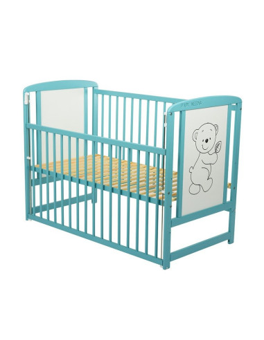 BN-BOTIM10CM03MIN,BabyNeeds - Patut din lemn Timmi 120x60 cm, Cu laterala culisanta, Din lemn de pin si mdf, Stabil si rezistent