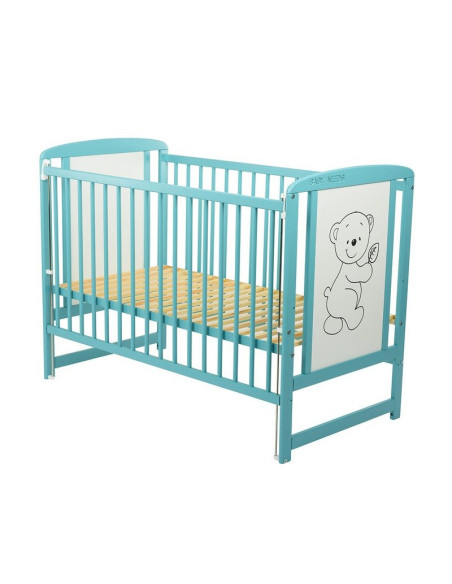 BN-BOTIM10CM03MIN,BabyNeeds - Patut din lemn Timmi 120x60 cm, Cu laterala culisanta, Din lemn de pin si mdf, Stabil si rezistent