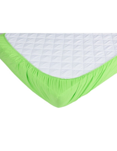 BN-BN77,BabyNeeds - Set 2 cearceafuri cu elastic 120x60 cm, Crem+Verde