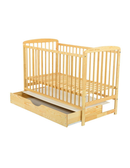 BN-BOOLA10CM02NT,BabyNeeds - Patut din lemn Ola 120x60 cm, Cu sertar cu capac, Din lemn de pin si mdf, Stabil si rezistent, Inal