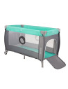BN-LO-SvenPlus_Tq/Grey,Lionelo - Patut pliant cu doua nivele Sven Plus, 120x60 cm, arcada jucarii, masuta de infasat, vibratii, 