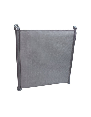 BN-LO-Tulia_Grey,Lionelo - Poarta de siguranta cu suruburi Tulia, Textila, Retractabila din Poliester, 140 cm, Conform cu standa