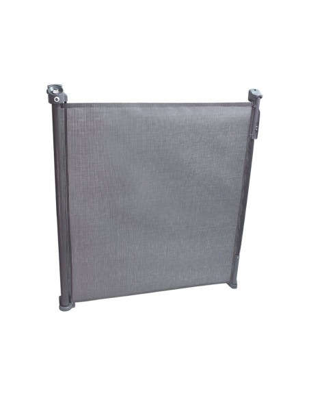 BN-LO-Tulia_Grey,Lionelo - Poarta de siguranta cu suruburi Tulia, Textila, Retractabila din Poliester, 140 cm, Conform cu standa