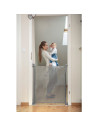 BN-LO-Tulia_Grey,Lionelo - Poarta de siguranta cu suruburi Tulia, Textila, Retractabila din Poliester, 140 cm, Conform cu standa
