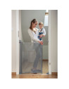 BN-LO-Tulia_Grey,Lionelo - Poarta de siguranta cu suruburi Tulia, Textila, Retractabila din Poliester, 140 cm, Conform cu standa