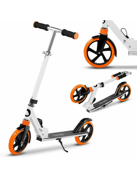 BN-LO-LUCA_White/Orange,Lionelo - Trotineta Luca, Copii/Adulti, Pliabila, Pana la 100 Kg, Conform cu standardul european de secu