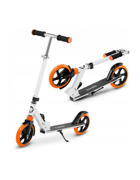 BN-LO-LUCA_White/Orange,Lionelo - Trotineta Luca, Copii/Adulti, Pliabila, Pana la 100 Kg, Conform cu standardul european de secu
