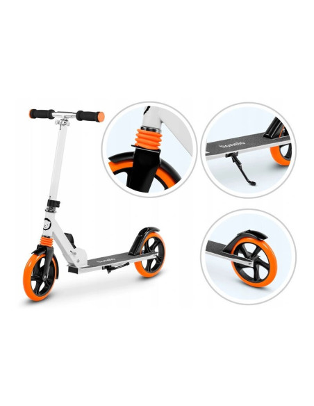 BN-LO-LUCA_White/Orange,Lionelo - Trotineta Luca, Copii/Adulti, Pliabila, Pana la 100 Kg, Conform cu standardul european de secu