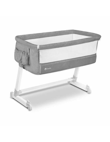 BN-LO-THEO_Grey,Lionelo - Patut co-sleeper Theo 2 in 1, Cu setare unghiulara, Reglabil in 5 pozitii pe inaltime, Conform cu stan