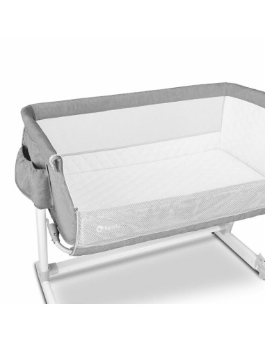 BN-LO-THEO_Grey,Lionelo - Patut co-sleeper Theo 2 in 1, Cu setare unghiulara, Reglabil in 5 pozitii pe inaltime, Conform cu stan