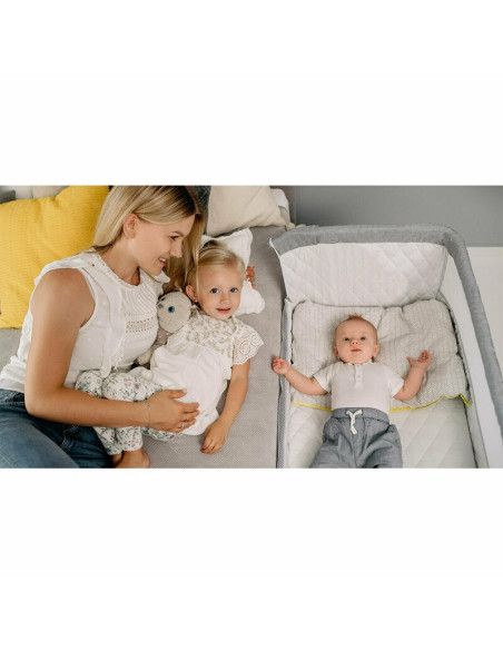 BN-LO-THEO_Grey,Lionelo - Patut co-sleeper Theo 2 in 1, Cu setare unghiulara, Reglabil in 5 pozitii pe inaltime, Conform cu stan