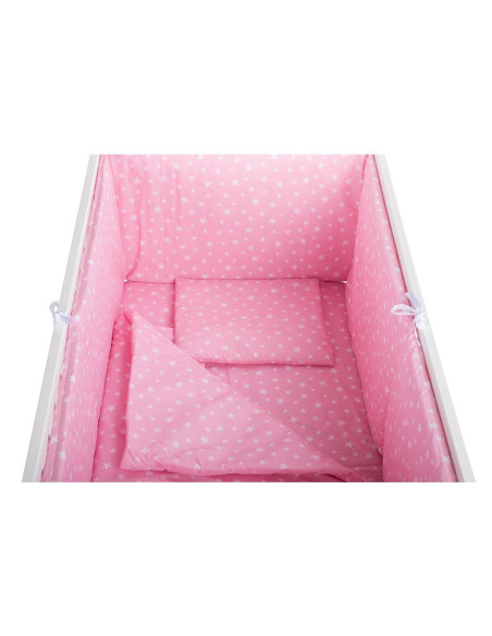 BN-BN108,BabyNeeds - Lenjerie patut 5 piese, Cu doua protectii laterale, Pernuta, Plapumioara, Cearceaf, Din bumbac, Pentru patu
