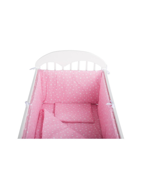 BN-BN108,BabyNeeds - Lenjerie patut 5 piese, Cu doua protectii laterale, Pernuta, Plapumioara, Cearceaf, Din bumbac, Pentru patu