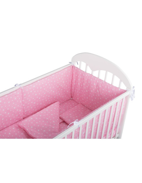 BN-BN108,BabyNeeds - Lenjerie patut 5 piese, Cu doua protectii laterale, Pernuta, Plapumioara, Cearceaf, Din bumbac, Pentru patu