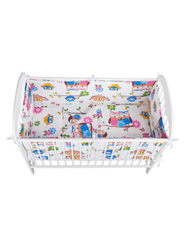 BN-BN110,BabyNeeds - Lenjerie patut 5 piese, Cu doua protectii laterale, Pernuta, Plapumioara, Cearceaf, Din bumbac, Pentru patu