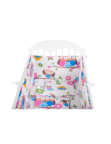 BN-BN110,BabyNeeds - Lenjerie patut 5 piese, Cu doua protectii laterale, Pernuta, Plapumioara, Cearceaf, Din bumbac, Pentru patu