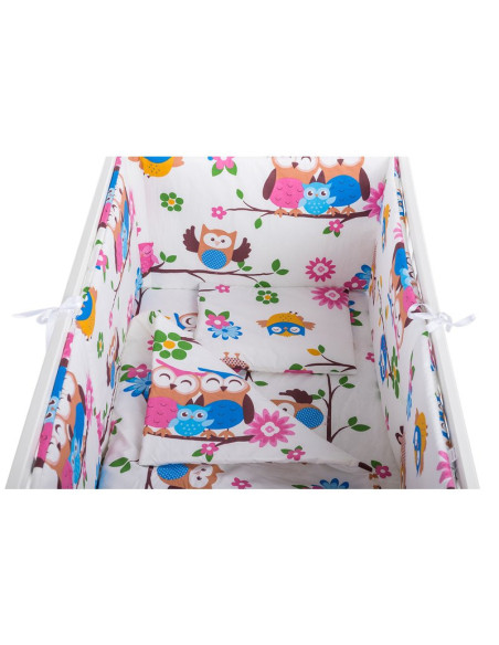 BN-BN110,BabyNeeds - Lenjerie patut 5 piese, Cu doua protectii laterale, Pernuta, Plapumioara, Cearceaf, Din bumbac, Pentru patu