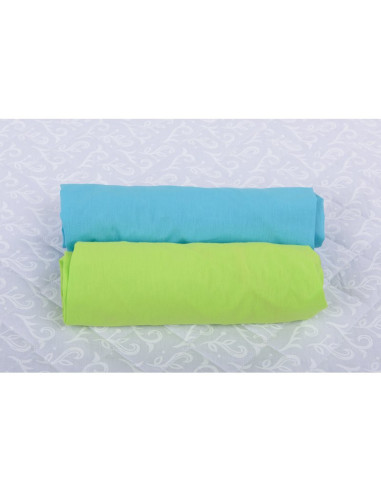 BN-BN122,BabyNeeds - Set 2 cearceafuri cu elastic 120x60 cm, Bleu+Verde