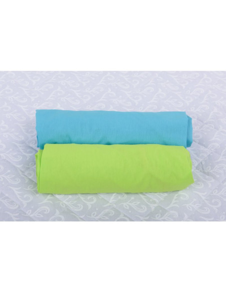 BN-BN122,BabyNeeds - Set 2 cearceafuri cu elastic 120x60 cm, Bleu+Verde