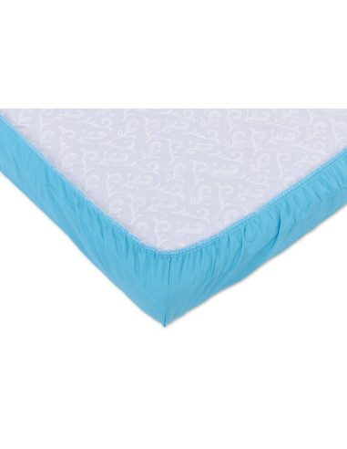 BN-BN126,BabyNeeds - Set 2 cearceafuri cu elastic 120x60 cm, Bleu+Crem