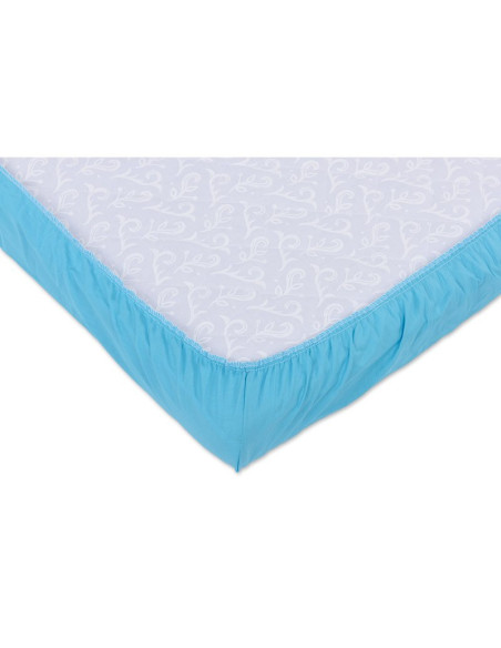BN-BN126,BabyNeeds - Set 2 cearceafuri cu elastic 120x60 cm, Bleu+Crem