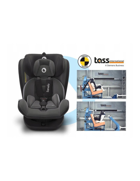 BN-LO-BASTIAAN_GREY,Lionelo - Scaun auto Bastiaan Pozitie de somn, Rotire 360 grade, 0-36 Kg, Cu Isofix si Centura Top Tether, C