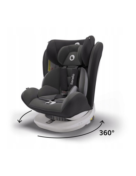 BN-LO-BASTIAAN_GREY,Lionelo - Scaun auto Bastiaan Pozitie de somn, Rotire 360 grade, 0-36 Kg, Cu Isofix si Centura Top Tether, C