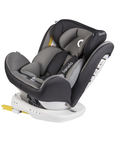 BN-LO-BASTIAAN_GREY,Lionelo - Scaun auto Bastiaan Pozitie de somn, Rotire 360 grade, 0-36 Kg, Cu Isofix si Centura Top Tether, C