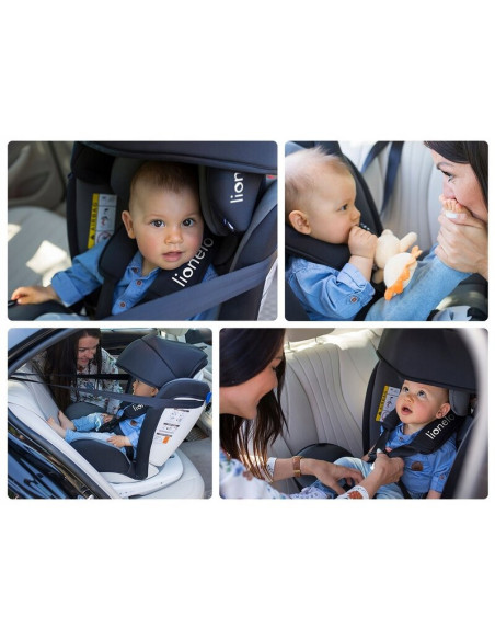BN-LO-BASTIAAN_GREY,Lionelo - Scaun auto Bastiaan Pozitie de somn, Rotire 360 grade, 0-36 Kg, Cu Isofix si Centura Top Tether, C