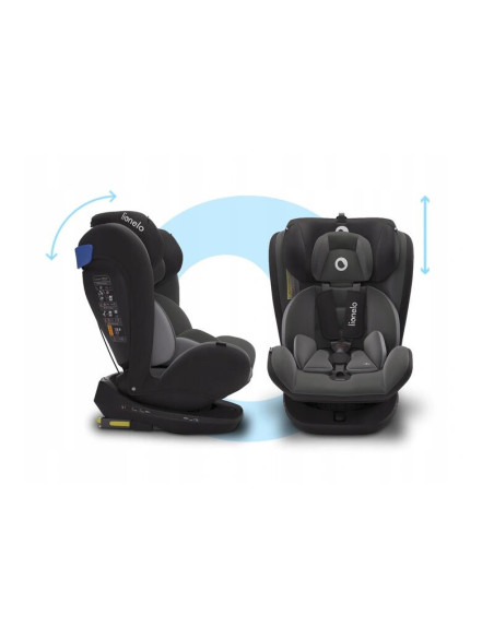 BN-LO-BASTIAAN_GREY,Lionelo - Scaun auto Bastiaan Pozitie de somn, Rotire 360 grade, 0-36 Kg, Cu Isofix si Centura Top Tether, C