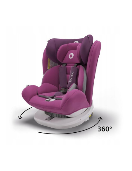 BN-LO-BASTIAAN_VIOLET,Lionelo - Scaun auto Bastiaan Pozitie de somn, Rotire 360 grade, 0-36 Kg, Cu Isofix si Centura Top Tether,