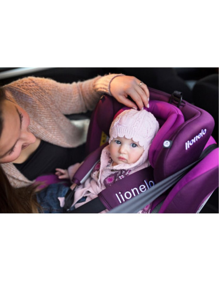 BN-LO-BASTIAAN_VIOLET,Lionelo - Scaun auto Bastiaan Pozitie de somn, Rotire 360 grade, 0-36 Kg, Cu Isofix si Centura Top Tether,
