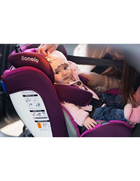 BN-LO-BASTIAAN_VIOLET,Lionelo - Scaun auto Bastiaan Pozitie de somn, Rotire 360 grade, 0-36 Kg, Cu Isofix si Centura Top Tether,