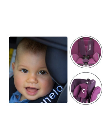 BN-LO-BASTIAAN_VIOLET,Lionelo - Scaun auto Bastiaan Pozitie de somn, Rotire 360 grade, 0-36 Kg, Cu Isofix si Centura Top Tether,