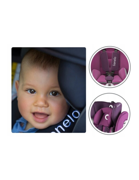BN-LO-BASTIAAN_VIOLET,Lionelo - Scaun auto Bastiaan Pozitie de somn, Rotire 360 grade, 0-36 Kg, Cu Isofix si Centura Top Tether,