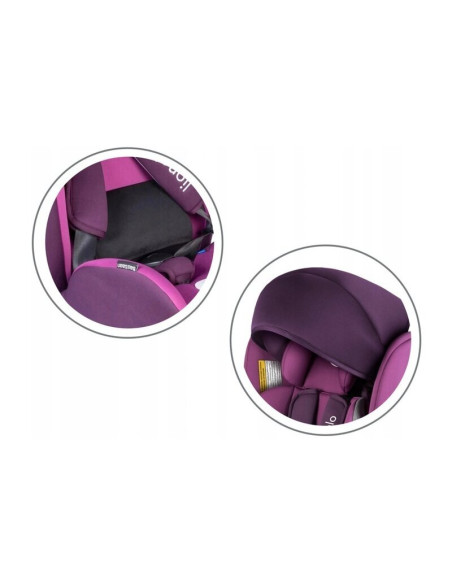BN-LO-BASTIAAN_VIOLET,Lionelo - Scaun auto Bastiaan Pozitie de somn, Rotire 360 grade, 0-36 Kg, Cu Isofix si Centura Top Tether,