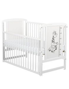 BN-BOTIMG03AL,BabyNeeds - Patut din lemn Timmi Girafa 120x60 cm, Cu laterala culisanta, Din lemn de pin si mdf, Stabil si rezist