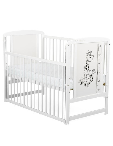 BN-BOTIMG03AL,BabyNeeds - Patut din lemn Timmi Girafa 120x60 cm, Cu laterala culisanta, Din lemn de pin si mdf, Stabil si rezist