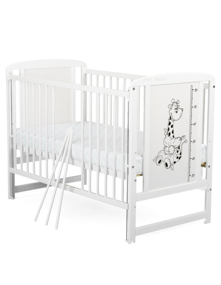BN-BOTIMG03AL,BabyNeeds - Patut din lemn Timmi Girafa 120x60 cm, Cu laterala culisanta, Din lemn de pin si mdf, Stabil si rezist