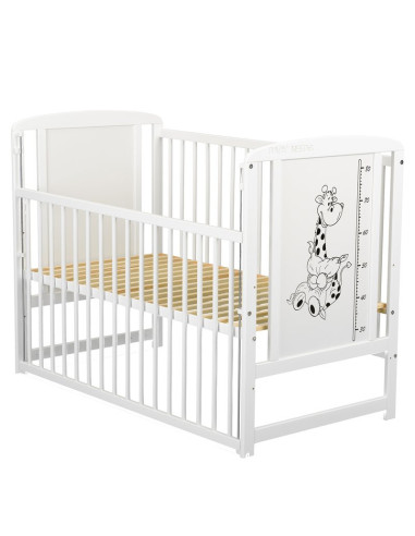 BN-BOTIMG03AL,BabyNeeds - Patut din lemn Timmi Girafa 120x60 cm, Cu laterala culisanta, Din lemn de pin si mdf, Stabil si rezist
