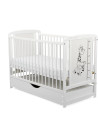 BN-BOTIMG02AL,BabyNeeds - Patut din lemn Timmi Girafa 120x60 cm, Cu sertar cu capac, Din lemn de pin si mdf, Stabil si rezistent