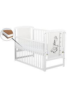 BN-BOTIMG10CM03AL,BabyNeeds - Patut din lemn Timmi Girafa 120x60 cm, Cu laterala culisanta, Din lemn de pin si mdf, Stabil si re