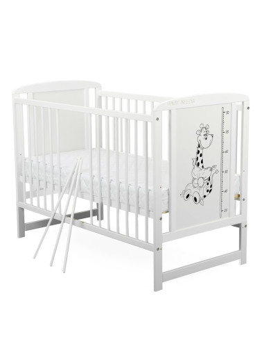 BN-BOTIMG10CM03AL,BabyNeeds - Patut din lemn Timmi Girafa 120x60 cm, Cu laterala culisanta, Din lemn de pin si mdf, Stabil si re